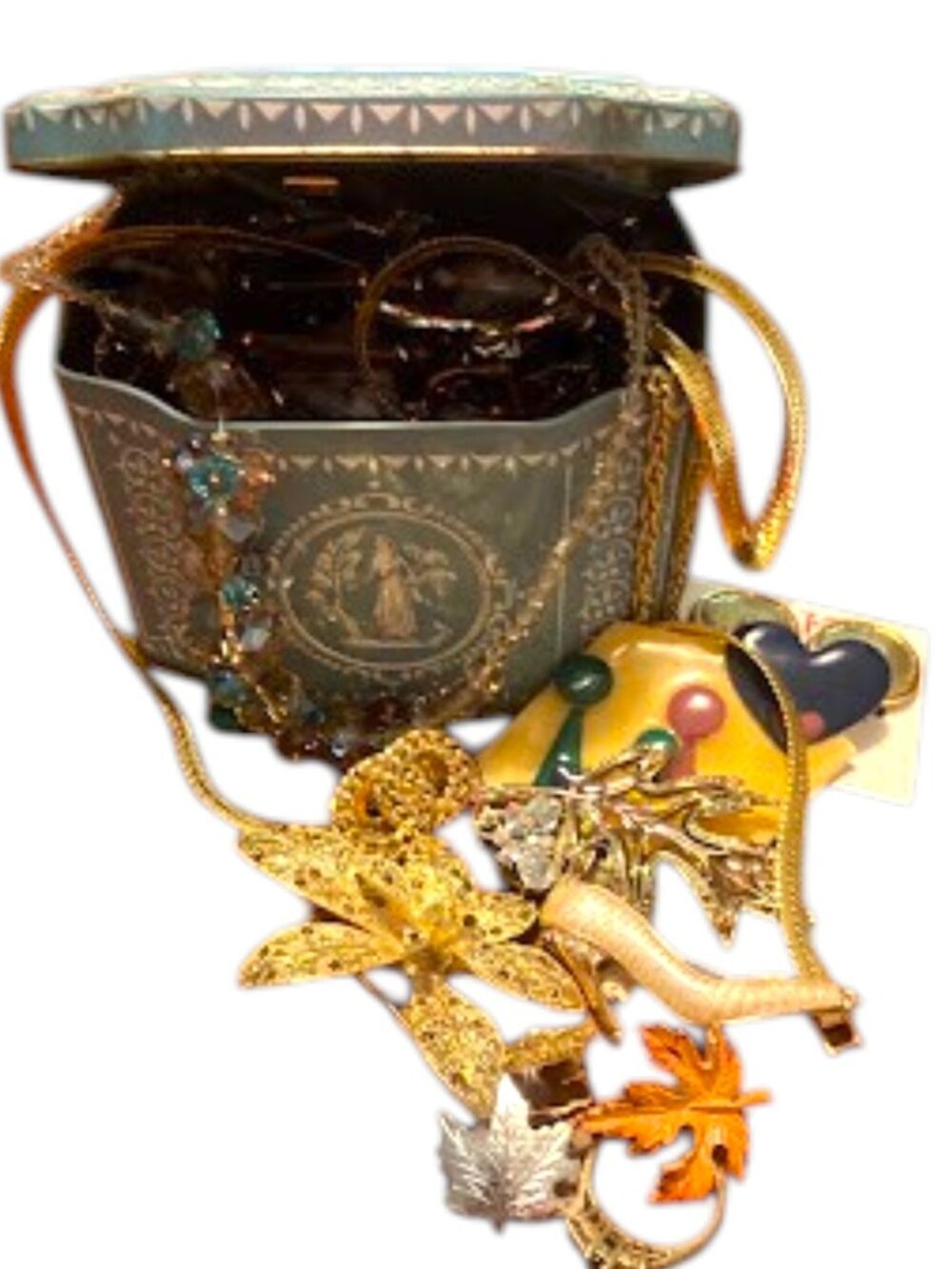 Mystery Jewelry Lot, Full Vintage Tin of Vintage to Modern Resale Craft 2.7lb